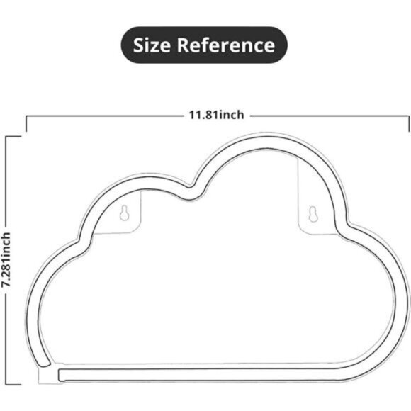 Cloud Neon Sign USB Powered Blue Cloud Neon Light Cloud Led Sign Wall Decor NEW - Picture 6 of 7